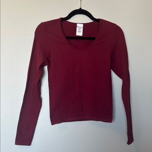 No Boundaries NWT Burgundy Ribbed Long Sleeve Top